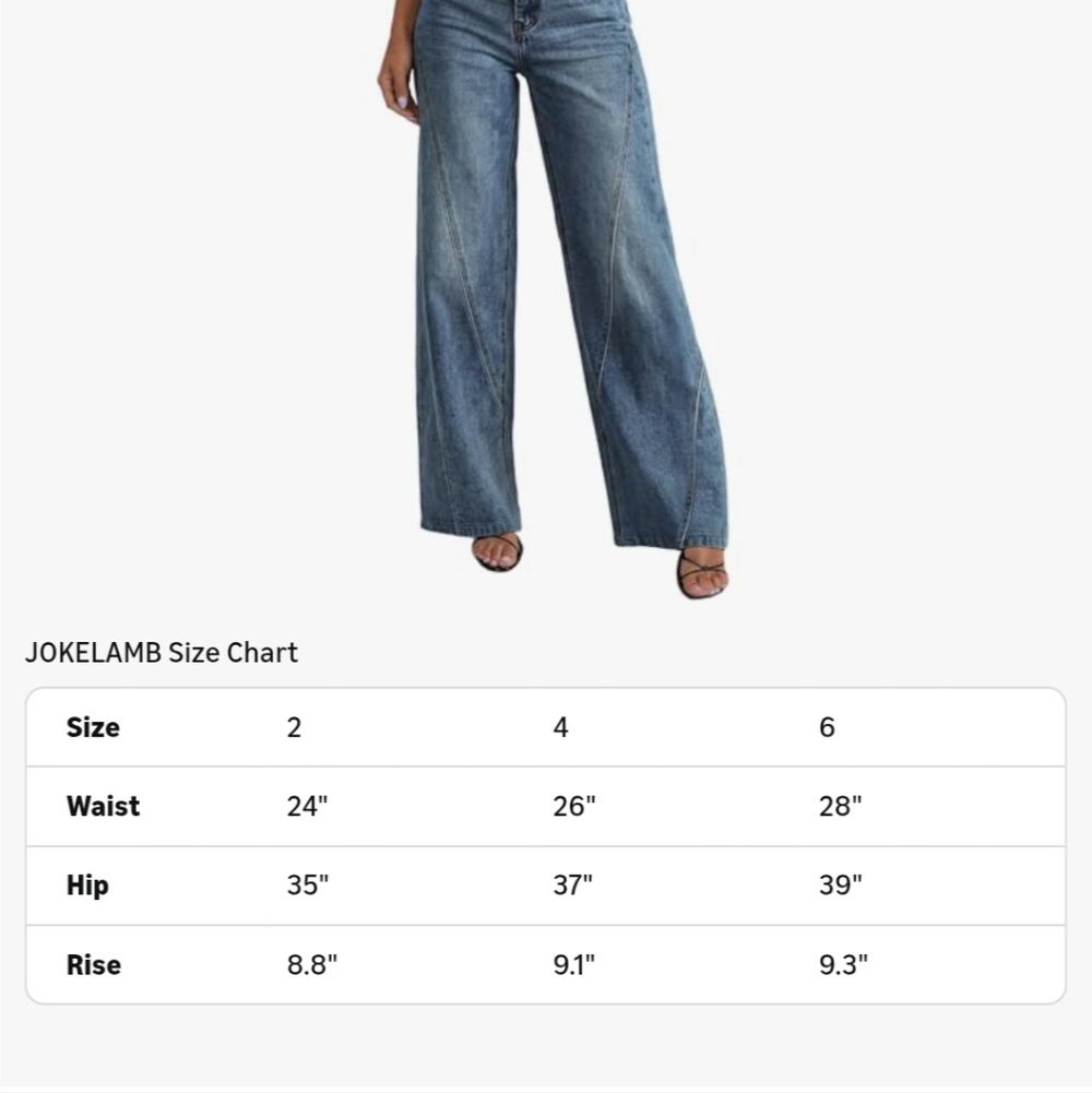 Womens Wide Leg Jeans Mid High Waisted Baggy NWT Size 4 - Picture 5 of 6